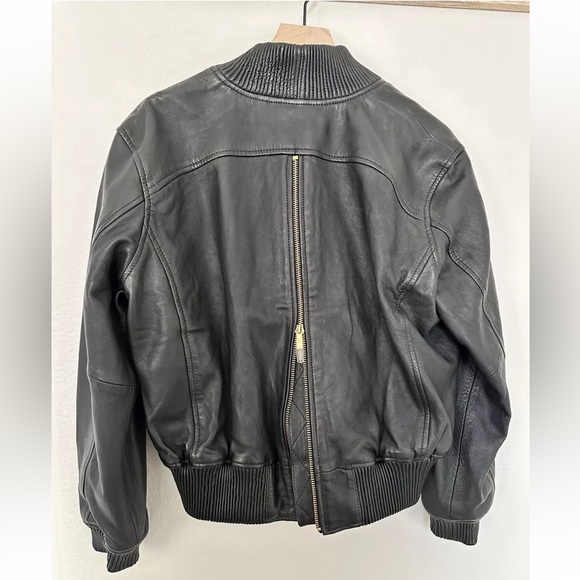 Karen Millen Vintage Washed Leather Bomber Jacket New With Tags Sold Out Online - Picture 1 of 6